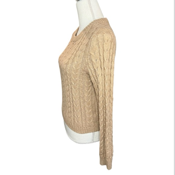 American Eagle outfitters tan Cable Knit Sweater preppy fall business casual - Picture 3 of 5